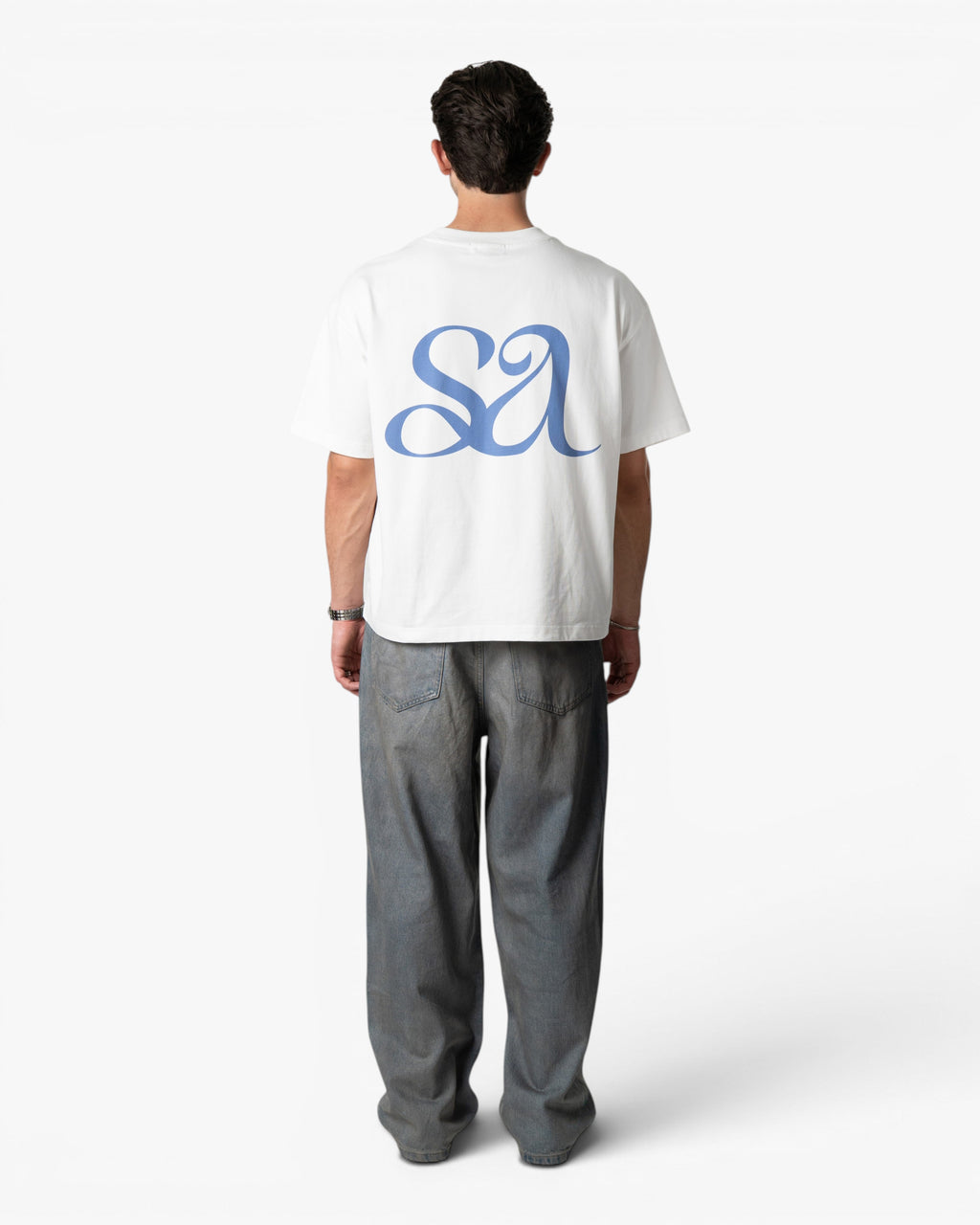 Initials Tee White/Blue
