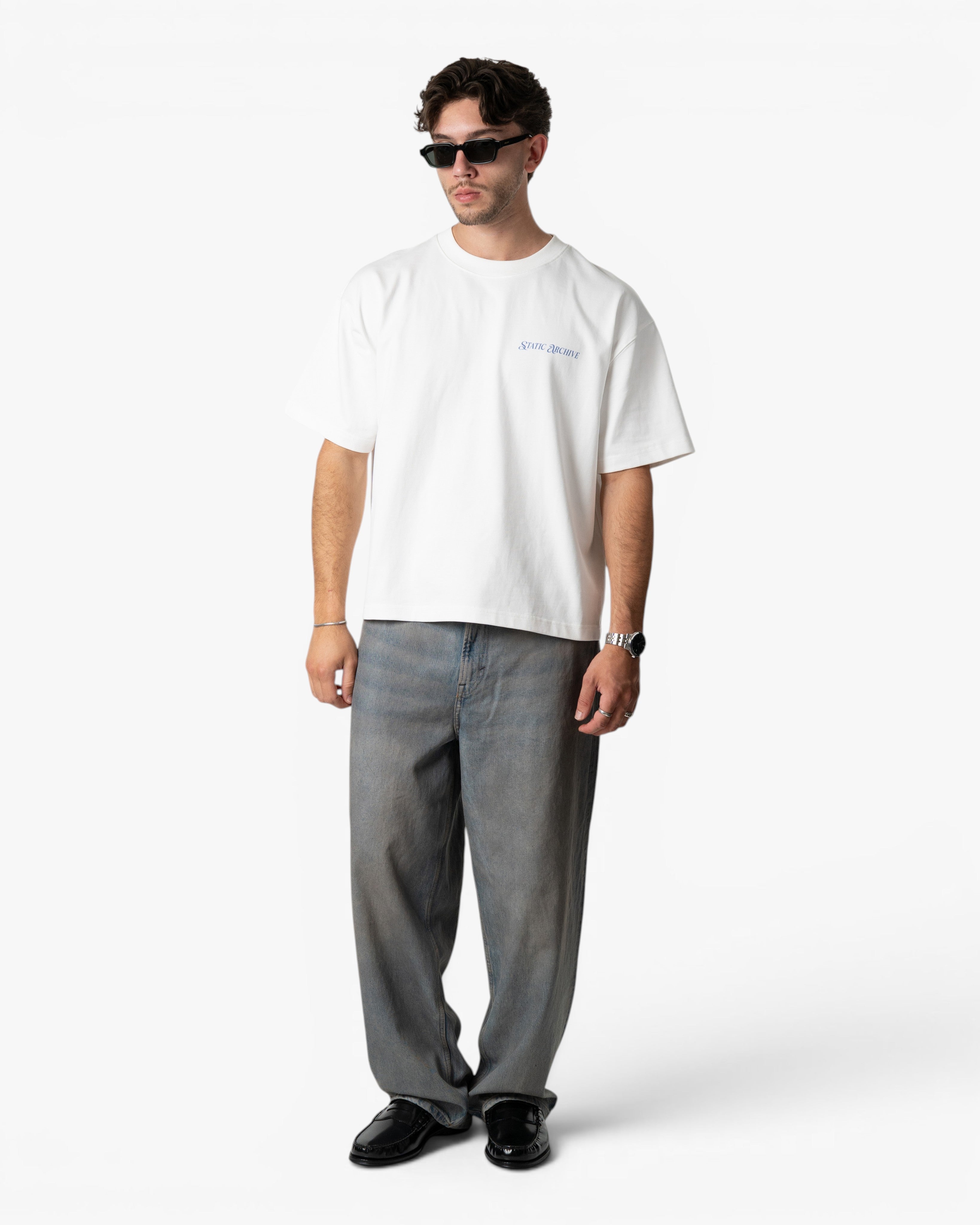 Initials Tee White/Blue
