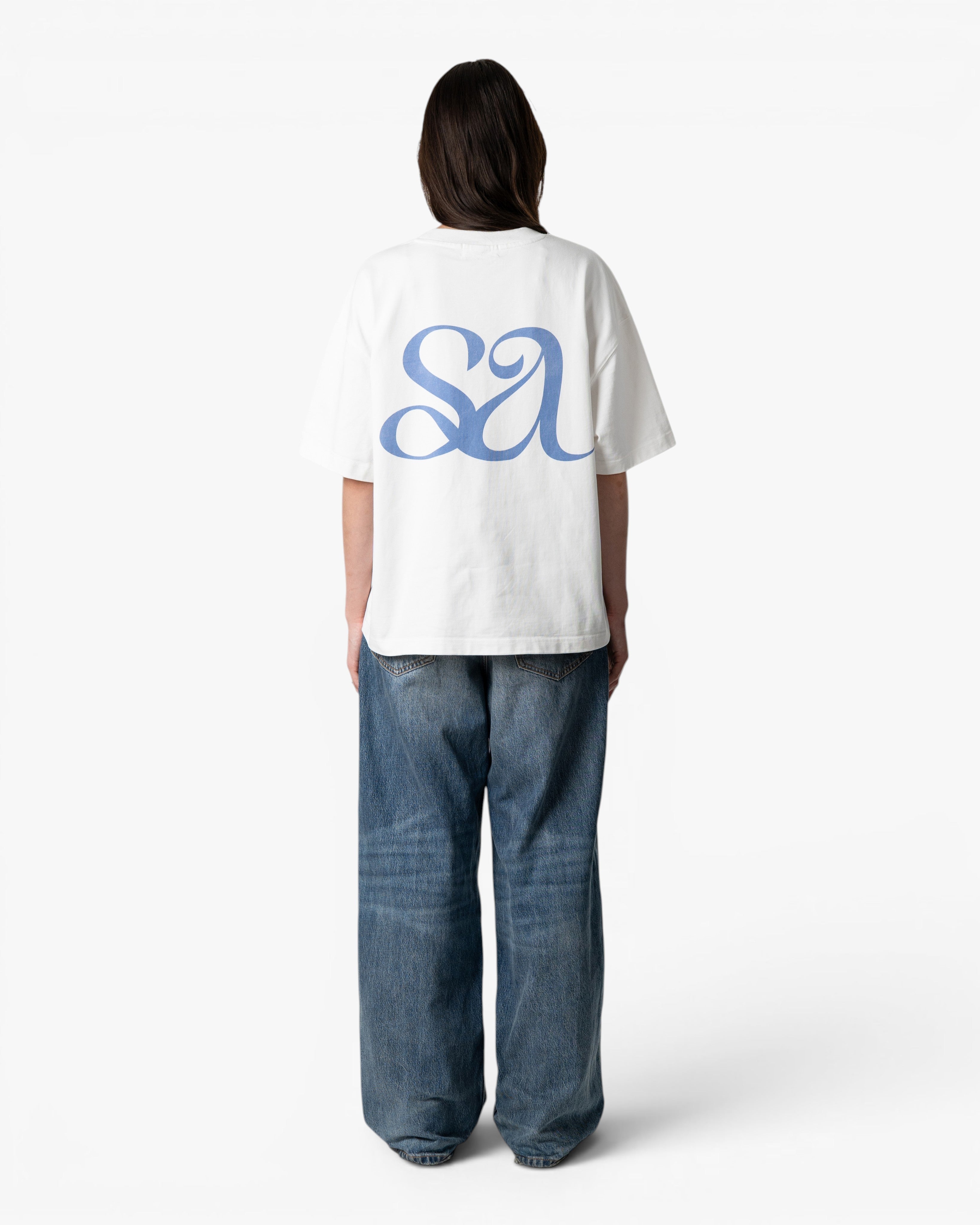 Initials Tee White/Blue