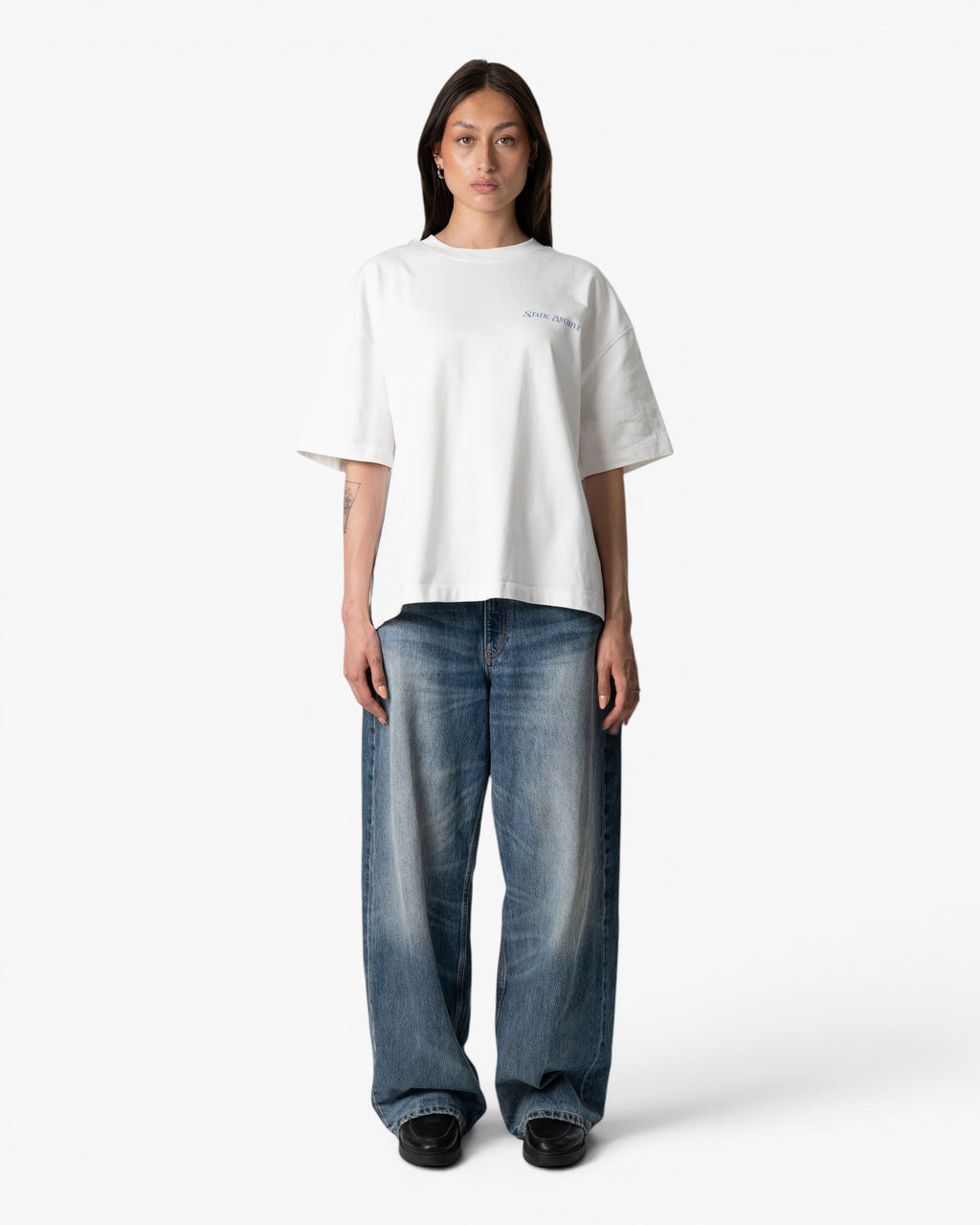 Initials Tee White/Blue