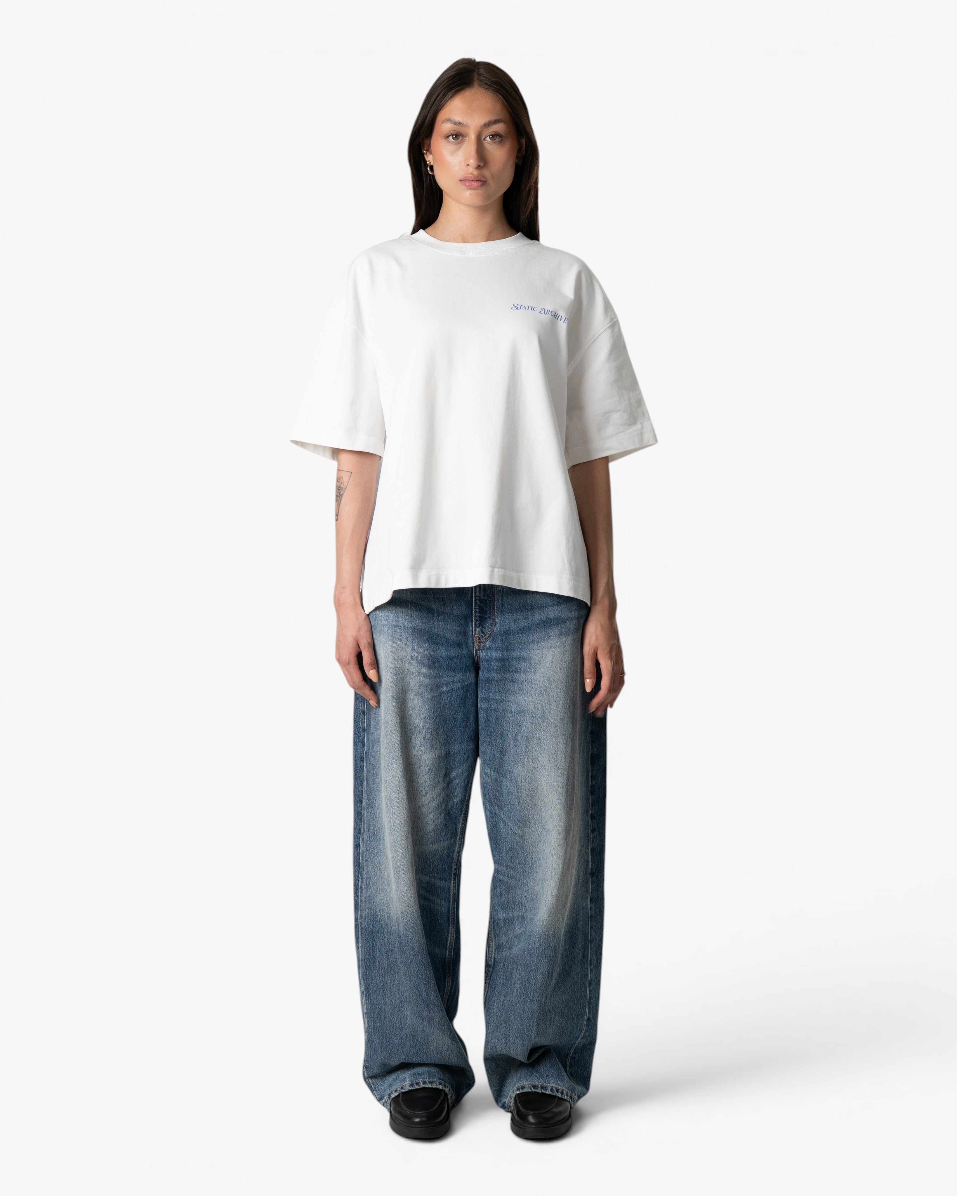 Initials Tee White/Blue