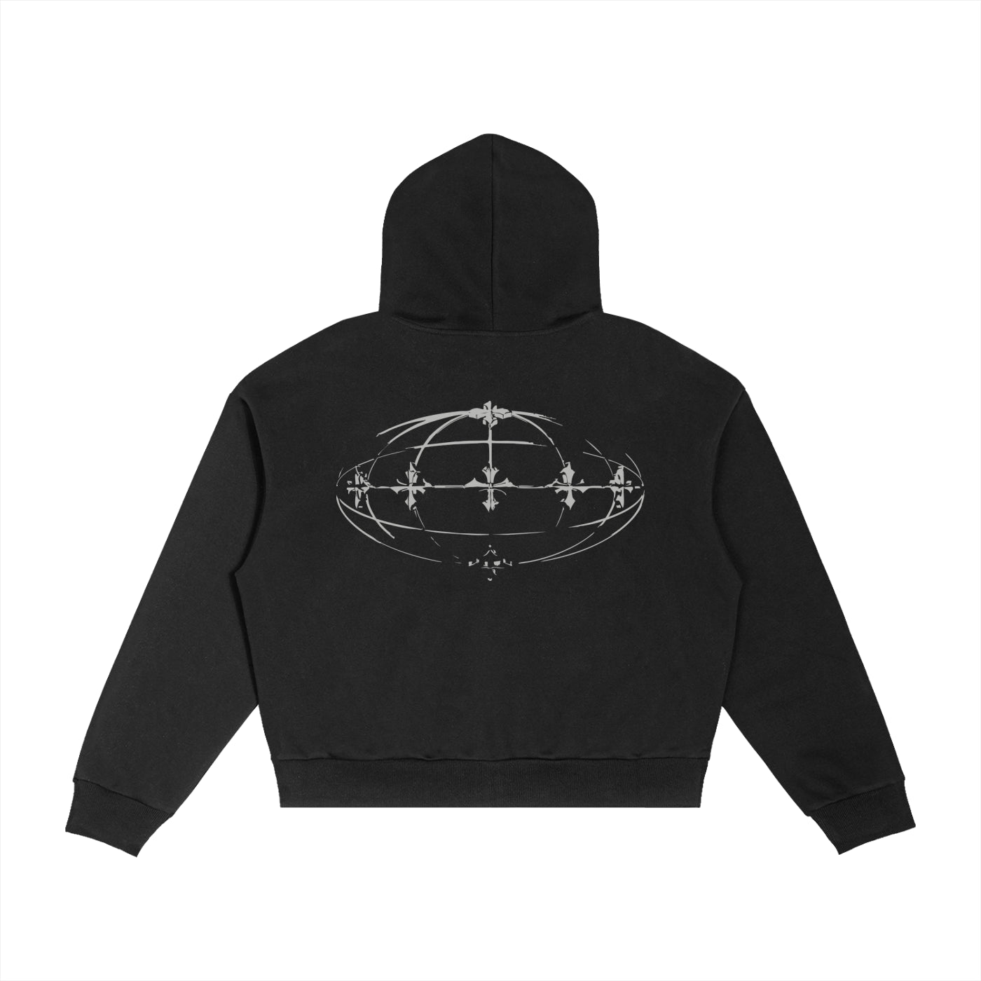 Chrome Globe Zip-Up Hoodie