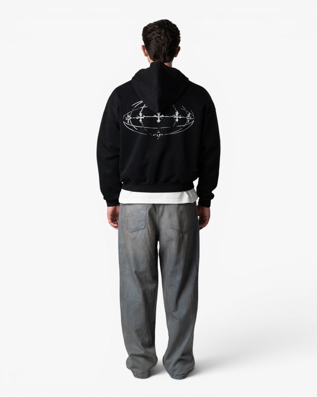 Chrome Globe Zip-Up Hoodie