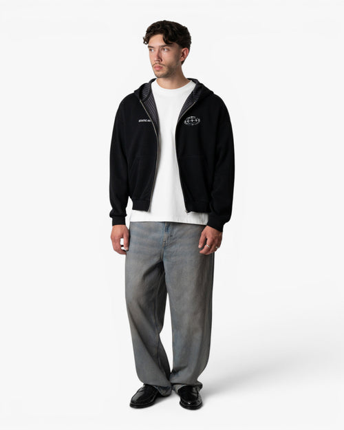Chrome Globe Zip-Up Hoodie