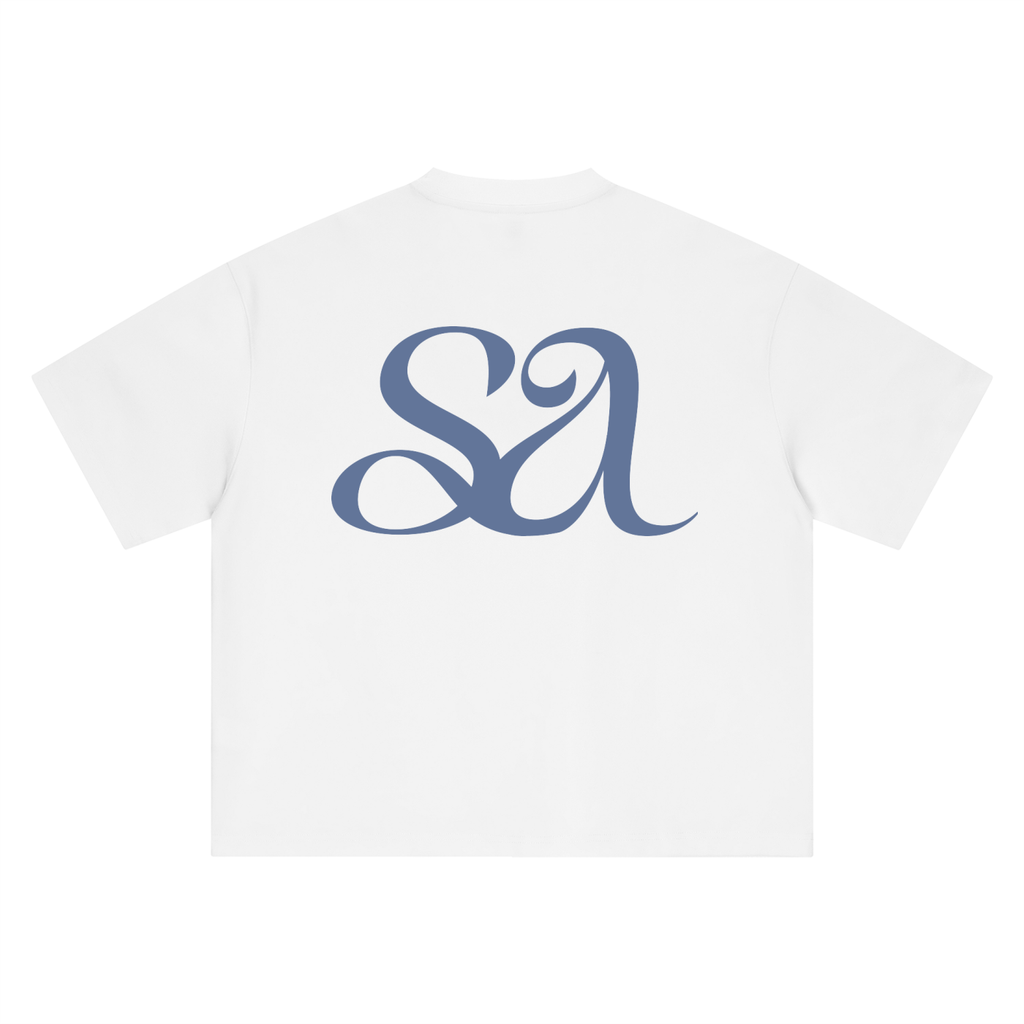 Initials Tee White/Blue