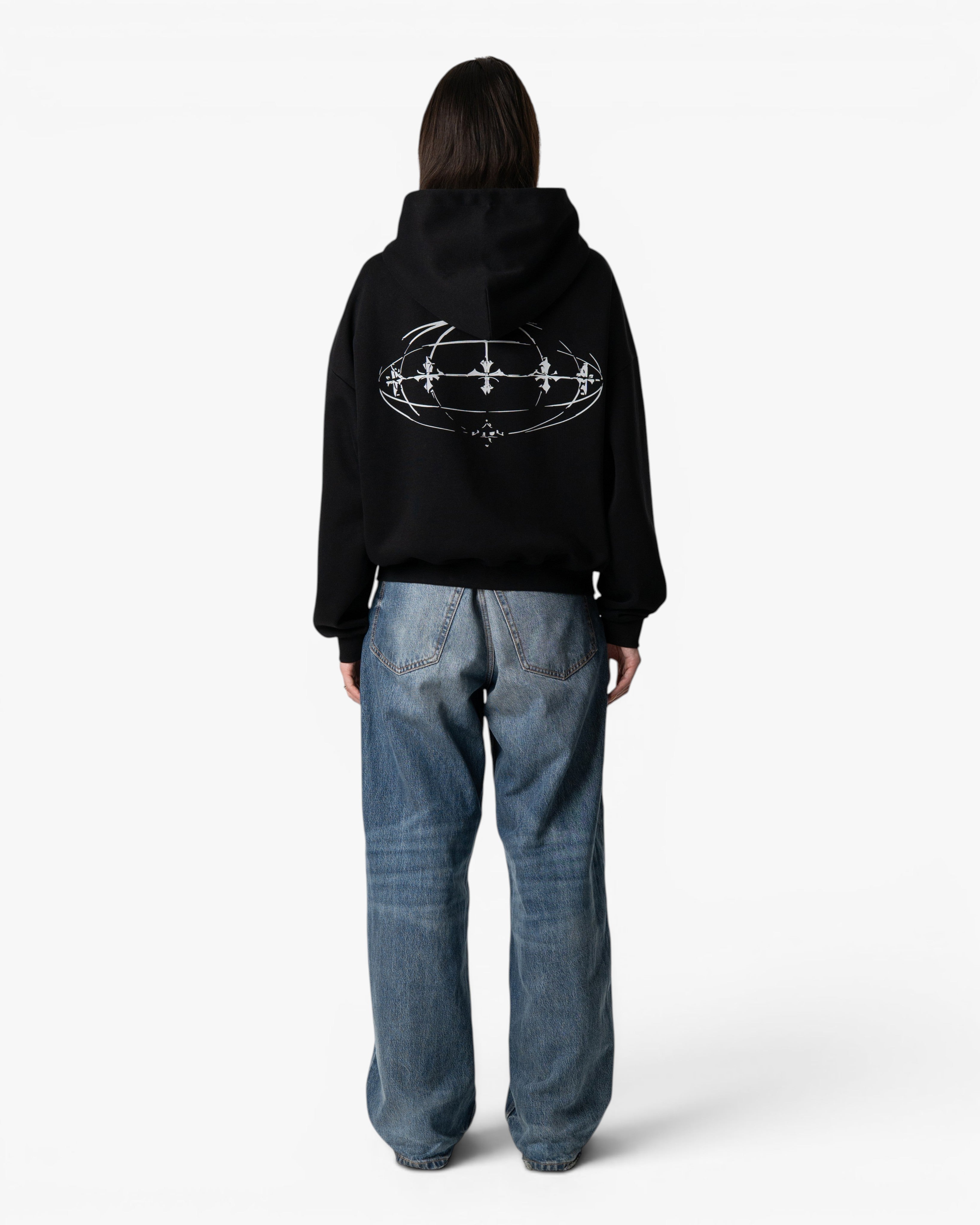 Chrome Globe Zip-Up Hoodie