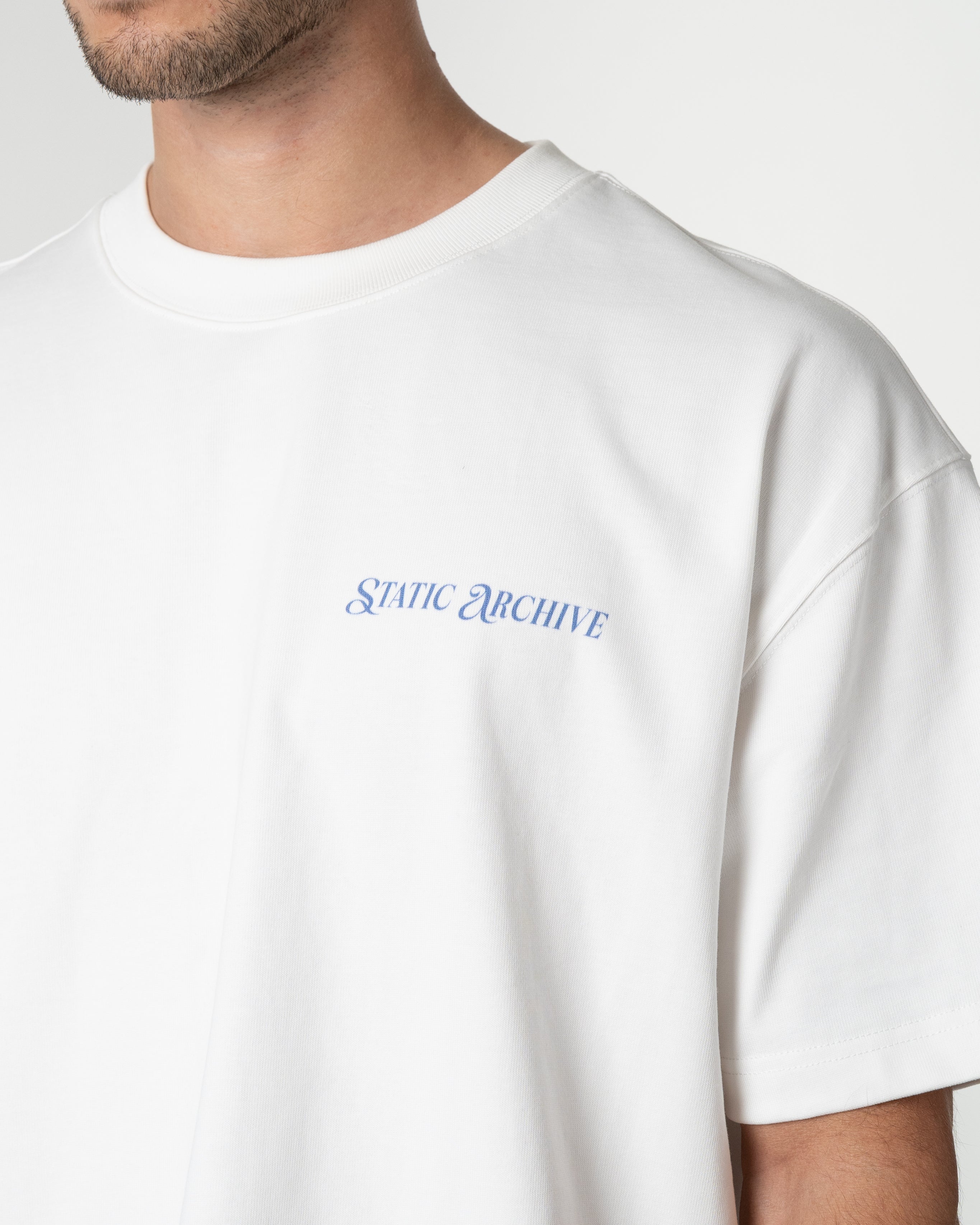 Initials Tee White/Blue